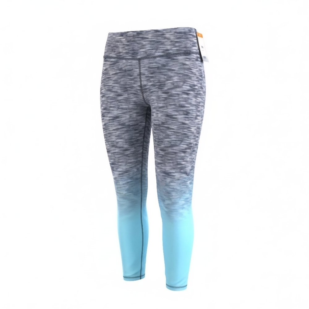 Zelos High Impact High Rise Athletic Leggings Gray & Green Size 2X